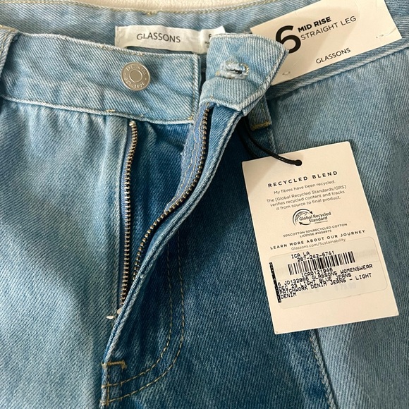 GLASSON Patchwork Mid Rise Denim Jean Sz 6 - Picture 7 of 11